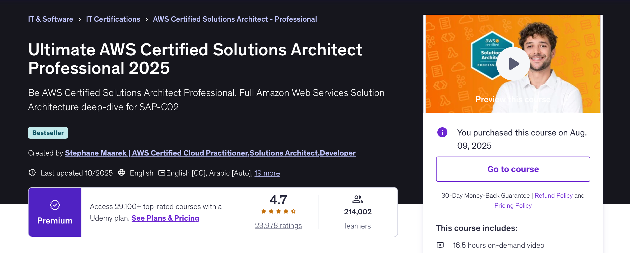 Udemy Course Screenshot